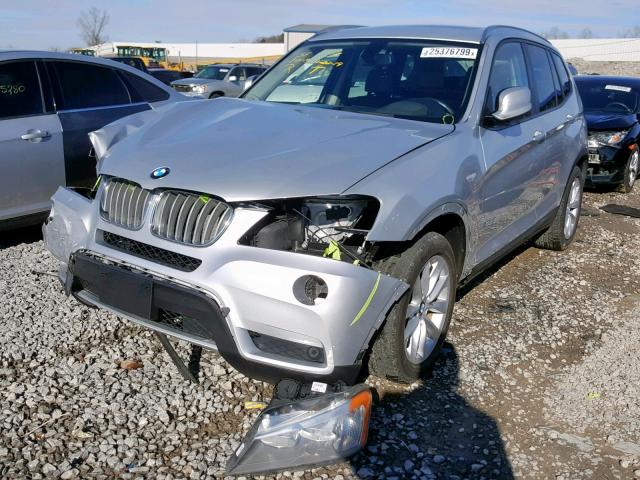 5UXWX9C58E0D24596 - 2014 BMW X3 XDRIVE2 SILVER photo 2