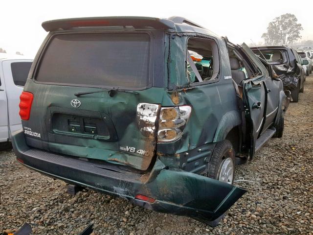 5TDBT48A52S101622 - 2002 TOYOTA SEQUOIA LI GREEN photo 4