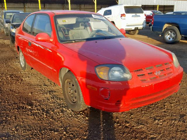 KMHCG35C23U277674 - 2003 HYUNDAI ACCENT GL RED photo 1