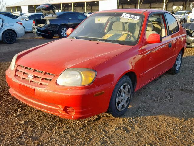 KMHCG35C23U277674 - 2003 HYUNDAI ACCENT GL RED photo 2