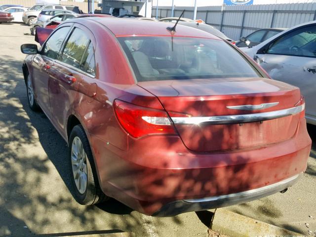 1C3CCBAB1EN230810 - 2014 CHRYSLER 200 LX RED photo 3