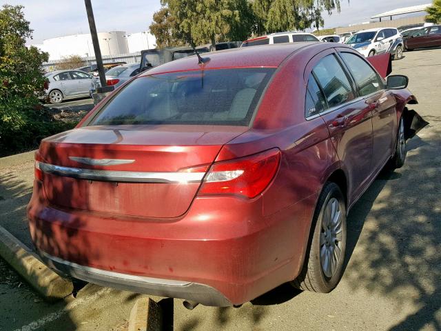 1C3CCBAB1EN230810 - 2014 CHRYSLER 200 LX RED photo 4