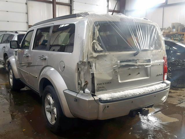 1D8GU58K58W168958 - 2008 DODGE NITRO SLT SILVER photo 3