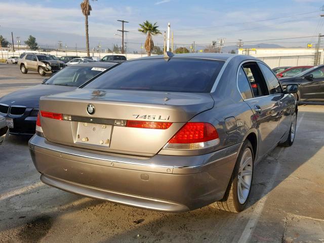 WBAGN63535DS60125 - 2005 BMW 745 LI GRAY photo 4