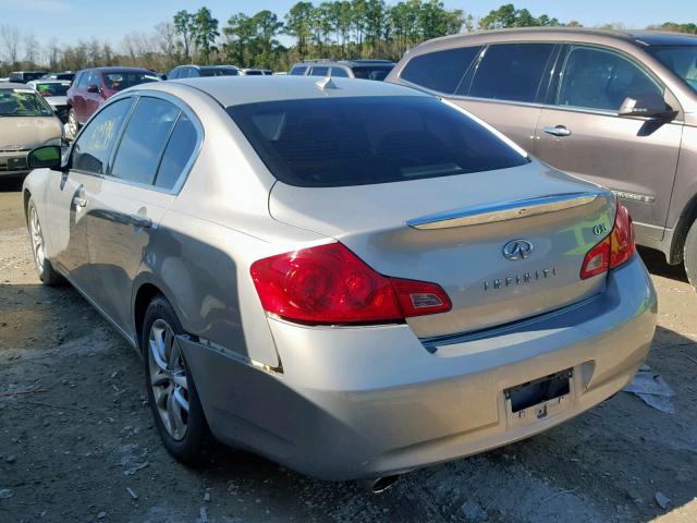 JNKBV61EX8M202306 - 2008 INFINITI G35 TAN photo 3