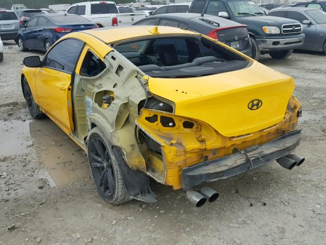 KMHHU6KHXBU061666 - 2011 HYUNDAI GENESIS CO YELLOW photo 3