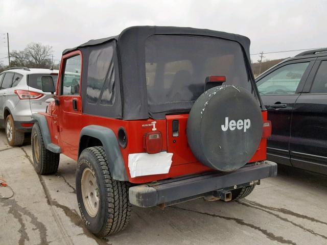 1J4FY19S0XP462681 - 1999 JEEP WRANGLER / RED photo 3