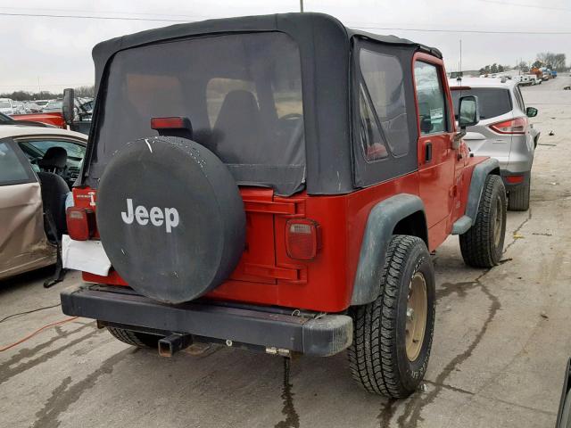 1J4FY19S0XP462681 - 1999 JEEP WRANGLER / RED photo 4