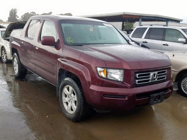 2HJYK16417H529178 - 2007 HONDA RIDGELINE BURGUNDY photo 1