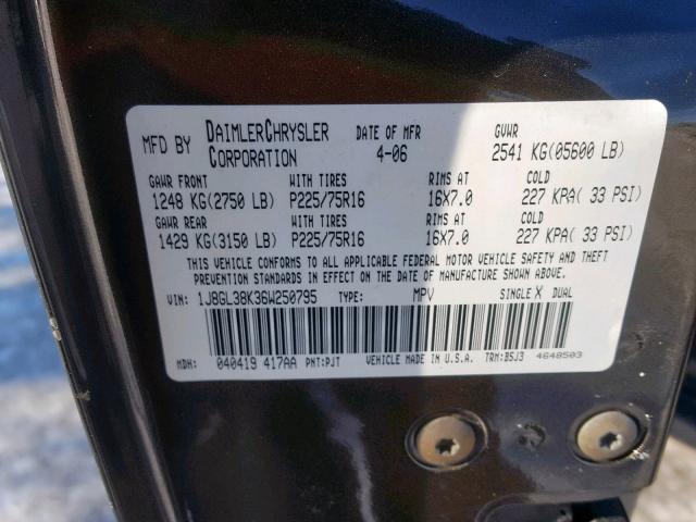 1J8GL38K36W250795 - 2006 JEEP LIBERTY RE ყავისფერი ფოტო 10