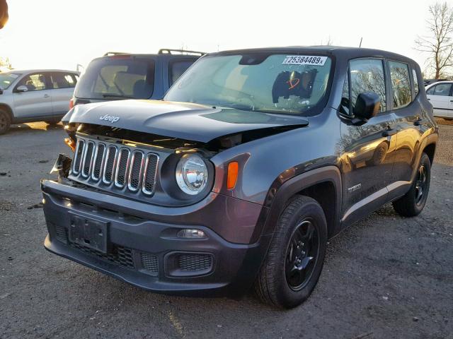 ZACCJAAB3HPF14088 - 2017 JEEP RENEGADE S GRAY photo 2