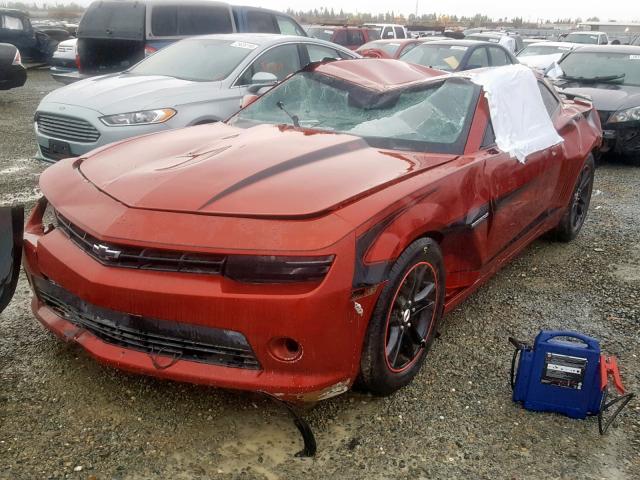 2G1FA1E30E9150633 - 2014 CHEVROLET CAMARO LS RED photo 2