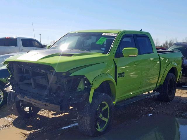 1C6RR6MT3HS824845 - 2017 RAM 1500 SPORT GREEN photo 2