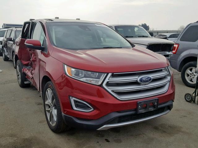 2FMPK3K89FBB77808 - 2015 FORD EDGE TITAN RED photo 1