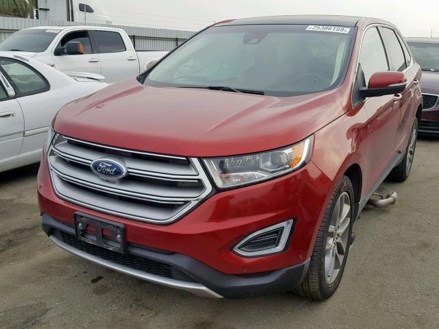 2FMPK3K89FBB77808 - 2015 FORD EDGE TITAN RED photo 2