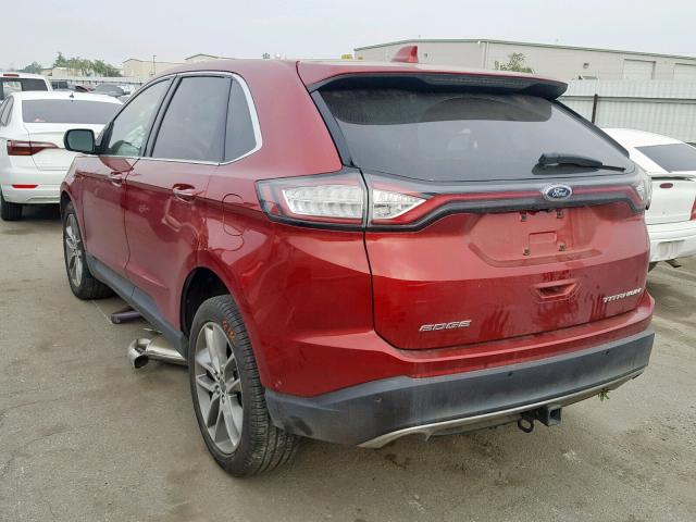 2FMPK3K89FBB77808 - 2015 FORD EDGE TITAN RED photo 3