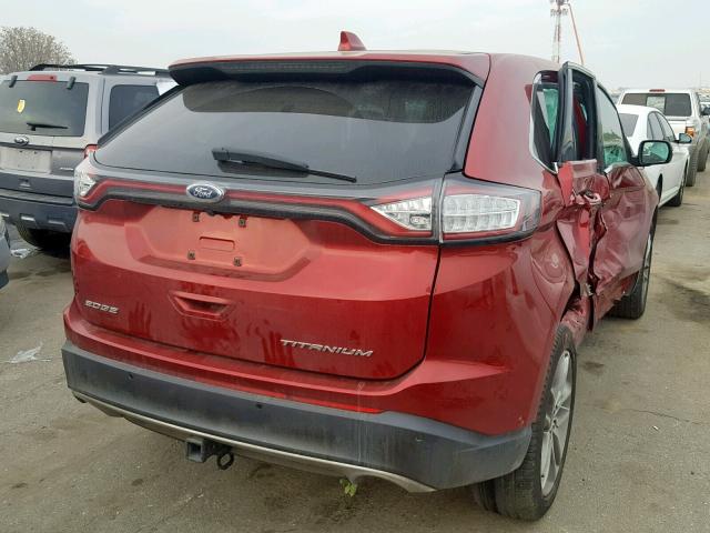 2FMPK3K89FBB77808 - 2015 FORD EDGE TITAN RED photo 4