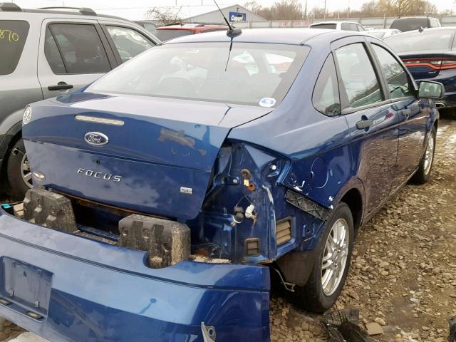 1FAHP35N09W152543 - 2009 FORD FOCUS SE BLUE photo 4