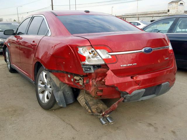 1FAHP2EWXAG113413 - 2010 FORD TAURUS SEL RED photo 3