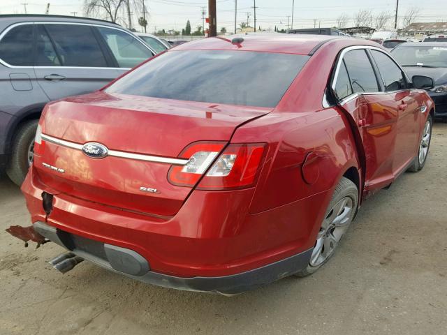 1FAHP2EWXAG113413 - 2010 FORD TAURUS SEL RED photo 4