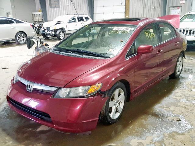 2HGFA16928H523743 - 2008 HONDA CIVIC EXL RED photo 2