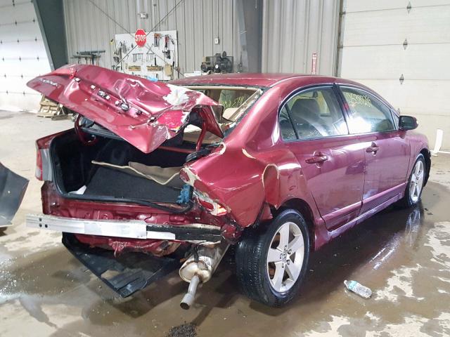 2HGFA16928H523743 - 2008 HONDA CIVIC EXL RED photo 4