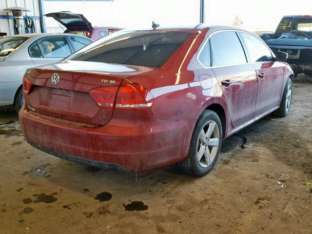 1VWBV7A35FC046813 - 2015 VOLKSWAGEN PASSAT SE MAROON photo 4