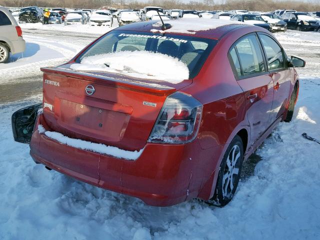 3N1AB6APXBL719326 - 2011 NISSAN SENTRA 2.0 BURGUNDY photo 4