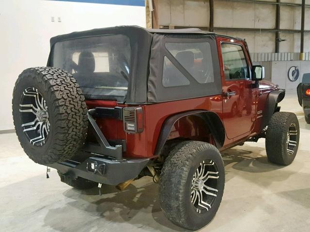 1J4AA2D1XBL543464 - 2011 JEEP WRANGLER S BURGUNDY photo 4