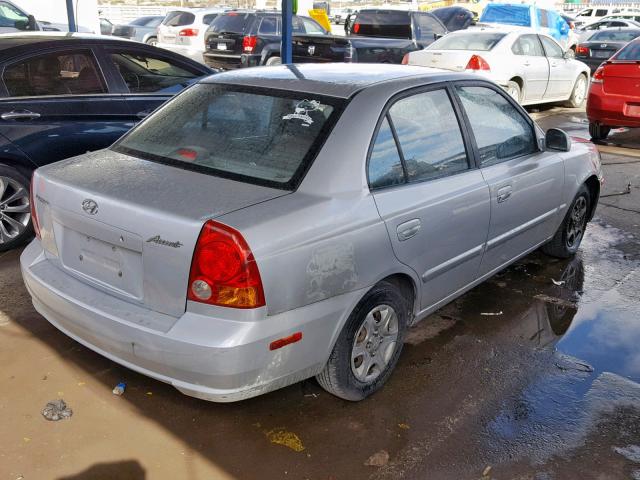 KMHCG45C45U673047 - 2005 HYUNDAI ACCENT GL SILVER photo 4