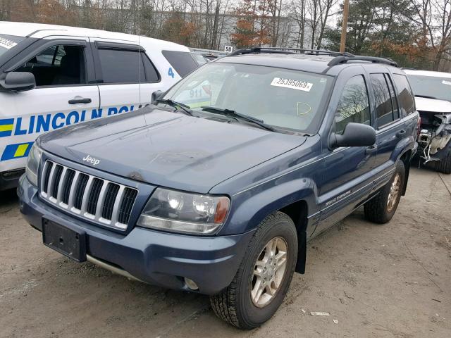 1J4GW48S44C227734 - 2004 JEEP GRAND CHER BLUE photo 2