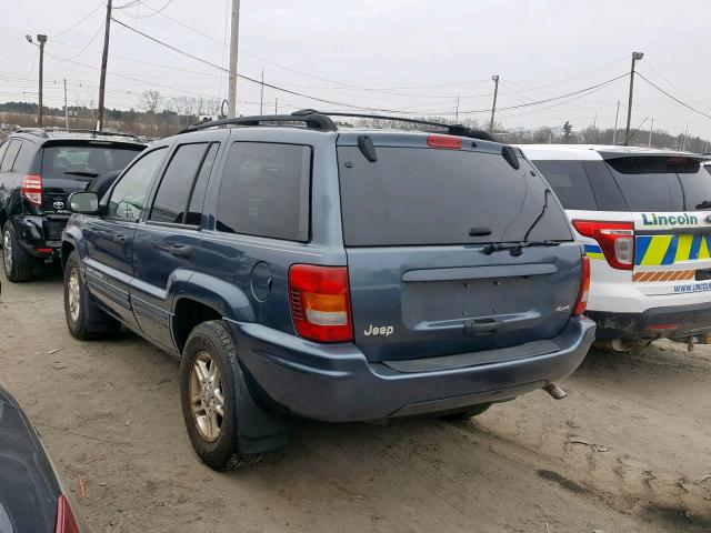 1J4GW48S44C227734 - 2004 JEEP GRAND CHER BLUE photo 3