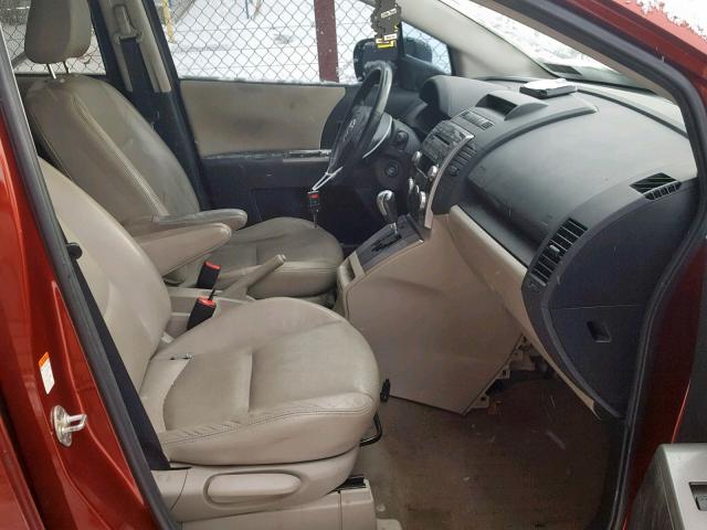 JM1CR29L380326964 - 2008 MAZDA 5 RED photo 5