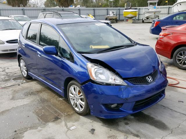 JHMGE884X9S070708 - 2009 HONDA FIT SPORT BLUE photo 1