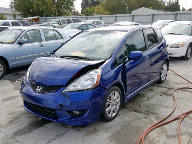 JHMGE884X9S070708 - 2009 HONDA FIT SPORT BLUE photo 2