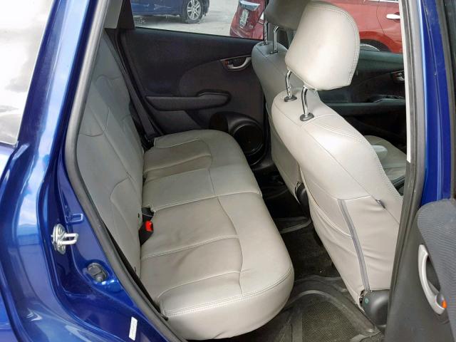 JHMGE884X9S070708 - 2009 HONDA FIT SPORT BLUE photo 6