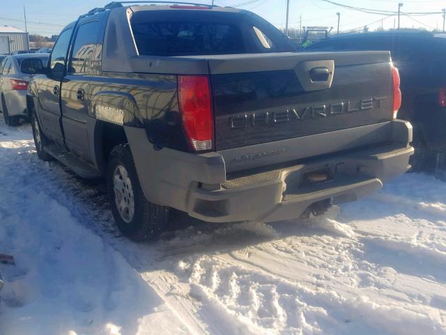 3GNEK13T52G283903 - 2002 CHEVROLET AVALANCHE BLACK photo 3