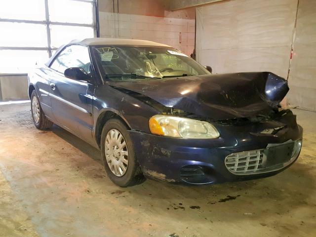 1C3EL45X52N278820 - 2002 CHRYSLER SEBRING LX BLUE photo 1