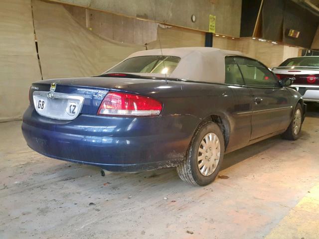 1C3EL45X52N278820 - 2002 CHRYSLER SEBRING LX BLUE photo 4