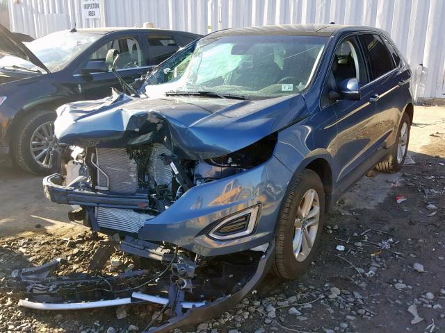 2FMPK4J98JBC45721 - 2018 FORD EDGE SEL BLUE photo 2