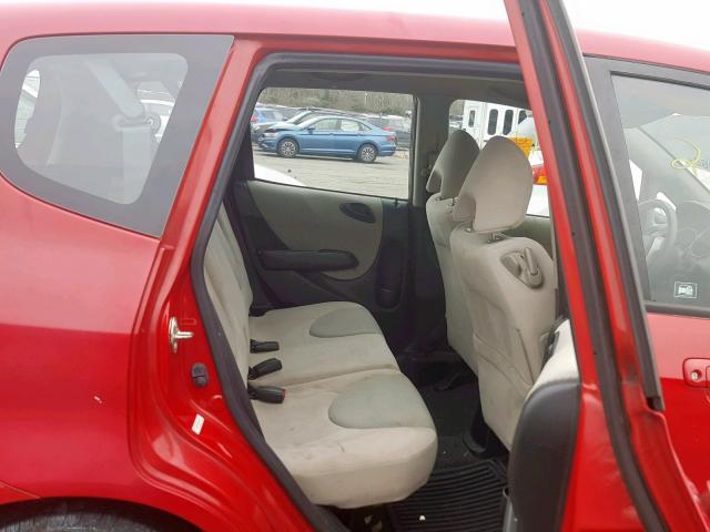 JHMGD38407S067271 - 2007 HONDA FIT RED photo 6