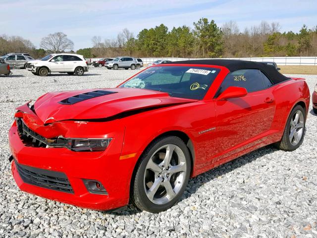 2G1FK3DJ2F9276003 - 2015 CHEVROLET CAMARO 2SS RED photo 2