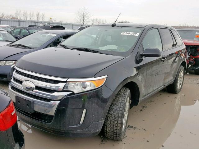 2FMDK4JC6DBA15632 - 2013 FORD EDGE SEL BLACK photo 2