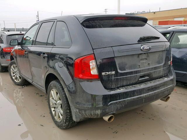 2FMDK4JC6DBA15632 - 2013 FORD EDGE SEL BLACK photo 3