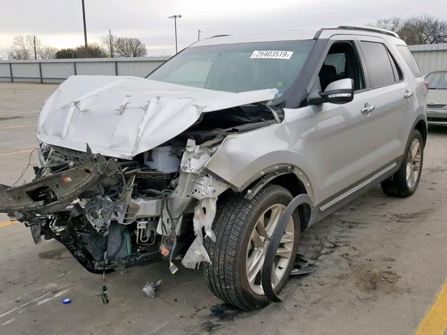 1FM5K7F84HGB52268 - 2017 FORD EXPLORER L SILVER photo 2