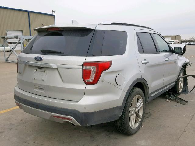 1FM5K7F84HGB52268 - 2017 FORD EXPLORER L SILVER photo 4