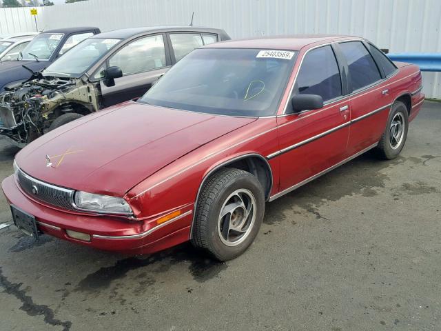 2G4WB54T0M1426119 - 1991 BUICK REGAL CUST BURGUNDY photo 2