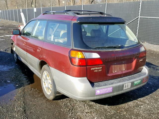 4S3BH896127657794 - 2002 SUBARU LEGACY OUT RED photo 3