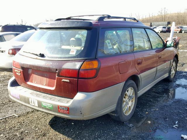 4S3BH896127657794 - 2002 SUBARU LEGACY OUT RED photo 4