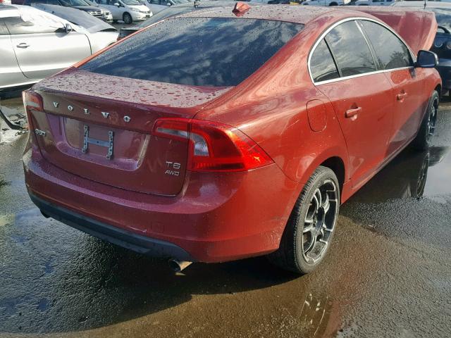 YV1902FH8B2013306 - 2011 VOLVO S60 T6 RED photo 4